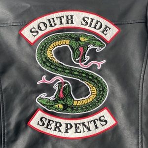 Riverdale South Side Serpents Moto Biker Faux Leather Jacket Size Small